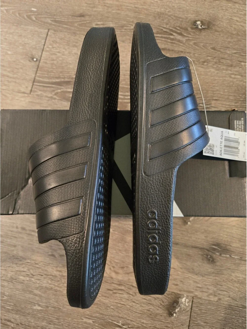 adidas Adilette Aqua Black Slides F35550 Men's Size 11 Shower Sandals